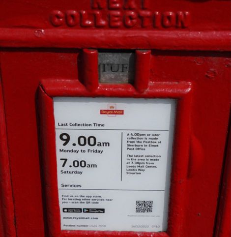 Barkston Ash post box